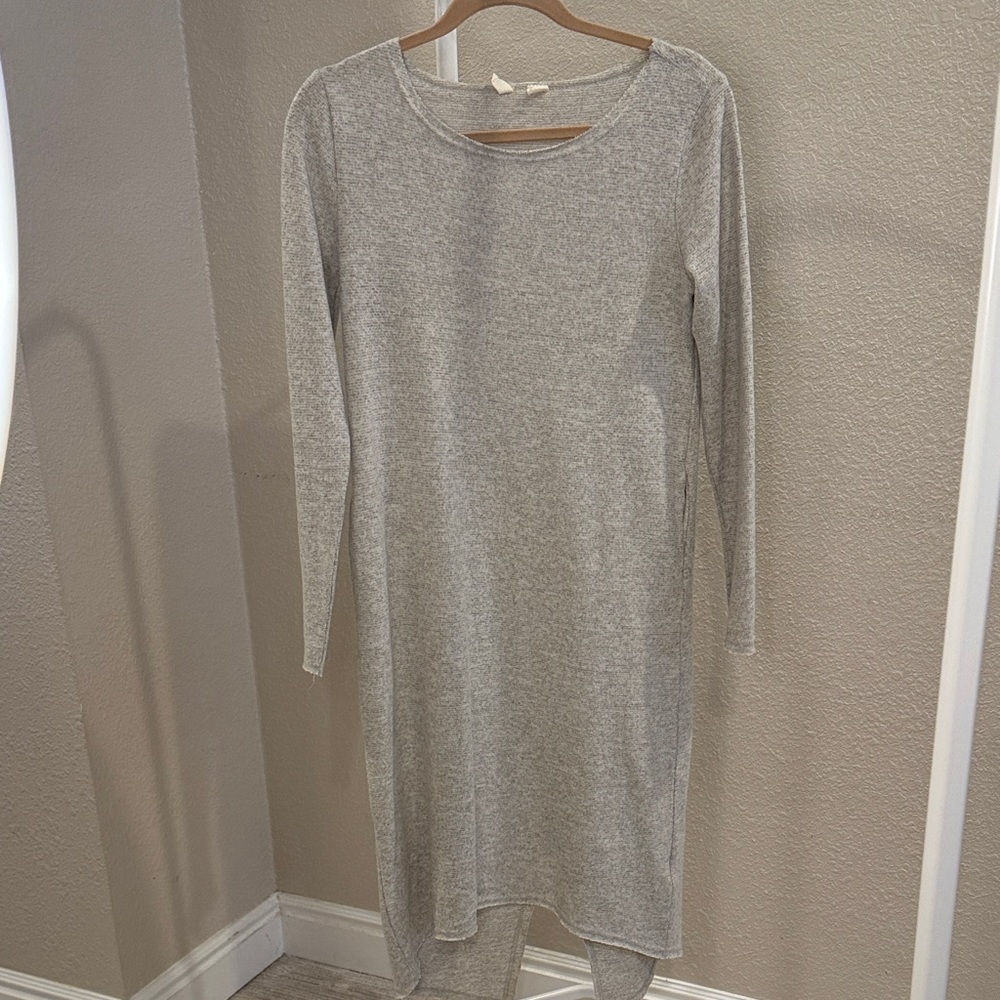 Moth Heather Gray Long Sleeve Dress